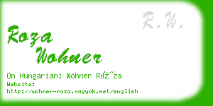 roza wohner business card